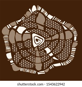 Rose drawn in the abstract style, pattern