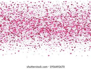 Rose Element Heart Wallpaper. Red Many Background. Pink Confetti Friendship. Purple Valentin Illustration. 