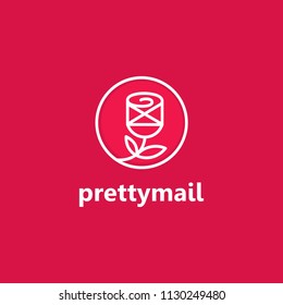 Rose email logo design concept