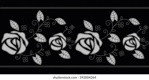 Rose embroidery or applique