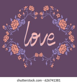 rose embroidery - vector, illustration