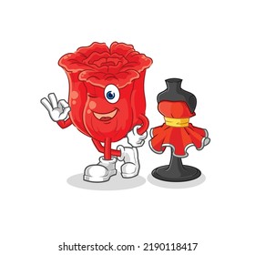 the rose fashion designer vector. cartoon character