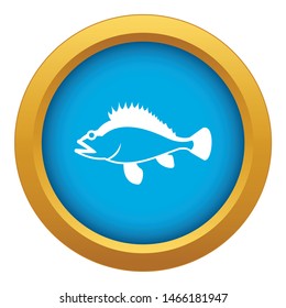 Rose fish, Sebastes norvegicus icon blue vector isolated on white background for any design