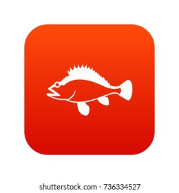 Rose fish, Sebastes norvegicus icon digital red for any design isolated on white vector illustration