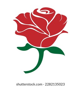 Rose flat icon design illustration
