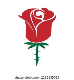 Rose flat icon design illustration