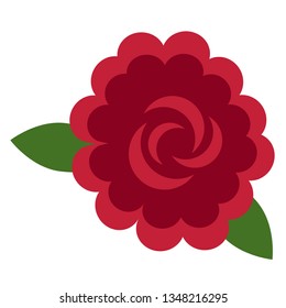 Rose flat illustration on white
