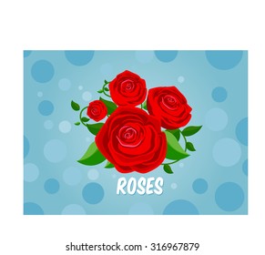 rose flat style vector illustration