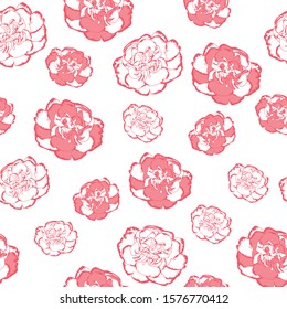Rose floral design seamless pattern print - Vector