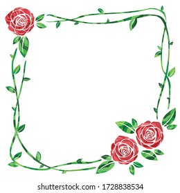 Marco floral rosa y borde