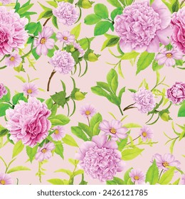 rose and floral leaves wedding invitation card design