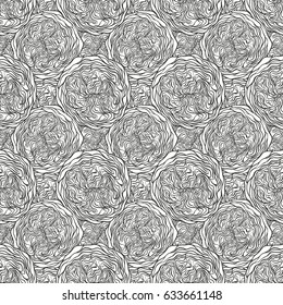 Rose floral seamless pattern. Hand drawn texture. Vector illustration