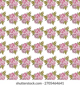 Ilustración de patrón transparente floral rosa