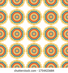 Rose floral tile seamless pattern vector graphic design. Abstract garden flower illustration. Flourish tile ornament. Vintage summer fabric fashion print. Rustic tile seamless pattern.