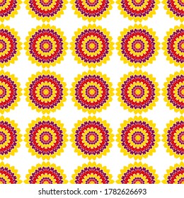 Diseño gráfico vectorial de patrones sin fisuras de azulejos florales de rosa. Resumen de ilustraciones de flores de jardín. Ornamento floreciente de azulejos. Viejo estampado de moda de tela de verano. Rústico patrón sin costuras.