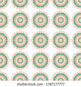 Rose floral tile seamless pattern vector graphic design. Abstract garden flower illustration. Flourish wallpaper ornament. Modern spring textile fashion print. Rustic tile seamless pattern.