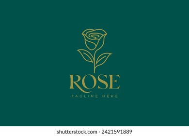 Rose Florist Logo Geometric Linear Luxury Premium