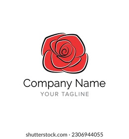 rose flower abstract logo vector icon illustration
