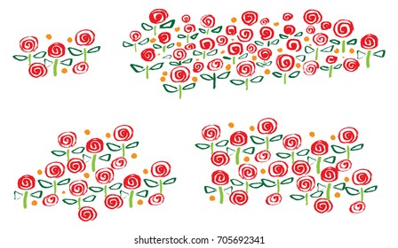 Rose flower. Abstractly painted rose flower.