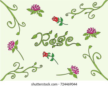 rose flower background abstract pattern vector, decoration vector design element