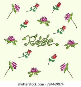rose flower background abstract pattern vector, decoration vector design element