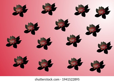 rose flower background design in red.  vector background design, beautiful flowers, red roses