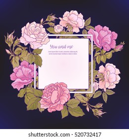 Rose flower background. Good for greeting card for birthday, invitation or banner. 