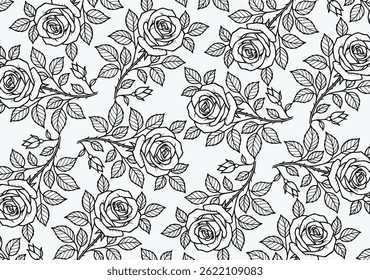 Rose Flower Batik Motif, a very distinctive Indonesian batik motif