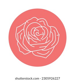 Rose flower black line icon. Pictogram for web page, mobile app, promo.