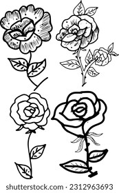 rose flower black and white flower images