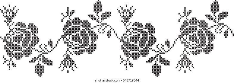 rose flower in black and white pattern