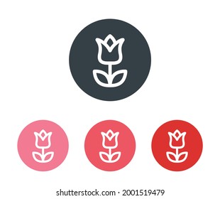 Rose flower blooming icon isolated on white background.