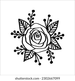Rose Flower Bouquet SVG, Floral Decoration SVG, Rose svg, Flowers SVG, Flower Bouquet, Rose Floral, Cricut Cut Files, Sillhouette cut files svg