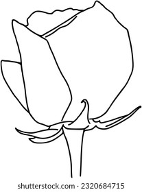 Flor de rosa sobre la naturaleza de la planta madre doodle color de caricatura lineal