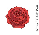 rose flower clipart vector design isolated on white background