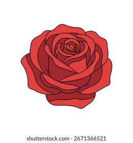 rose flower clipart vector design isolated on white background
