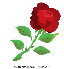 Rose, the flower color illustration, logo.