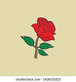 Rose flower color vector image design logo