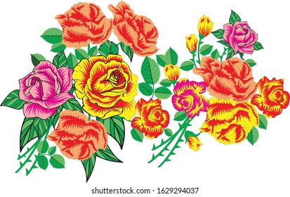 rose flower coloring flora vectors