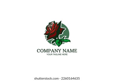 Rosenblume Firmenlogo, Vektorgrafik. geeignet für Kräuterfirma und natürliches Logo. einfaches Logo.