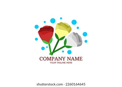 Rose flower Company logo vector illustration. suitable for herbal Company and natural logo. simple logo.