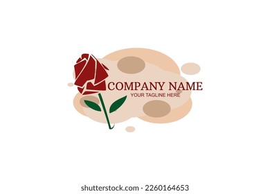 Rose flower Company logo vector illustration. suitable for herbal Company and natural logo. simple logo.