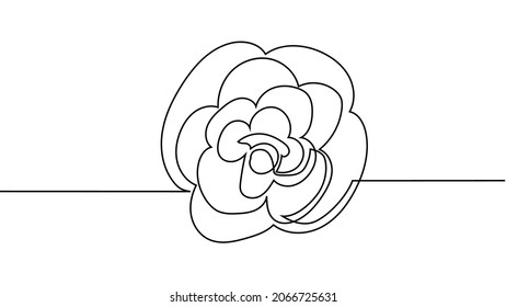 flor de rosa. Dibujo continuo de una línea de diseño minimalista de flor rosa