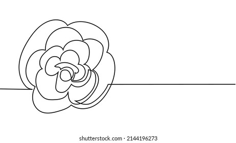 Rosenblume. Kontinuierliche Zeichnung des minimalistischen Konzepts des minimalistischen Design-Minimalismus von Rosenblumen