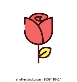 rose flower cute and simple icon