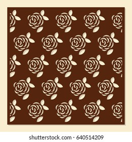Rose flower, decorative pattern for laser cutting. Vector illustration.