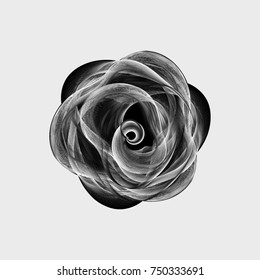 Rose flower. An element for design of accessories, ornaments and jewelry. The sketch for a tattoo, for a print. Isolated image. Vector illustration of EPS8.