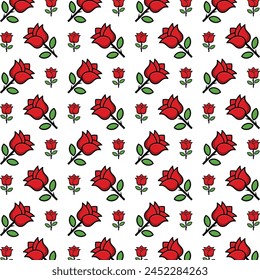 Rose flower especial trendy multicolor repeating pattern vector illustration background design