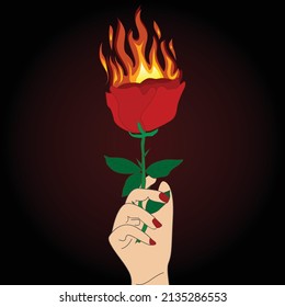 Rose Flower and Flames   Beautiful Concept Design