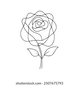 
Rose flower flat vector illustration